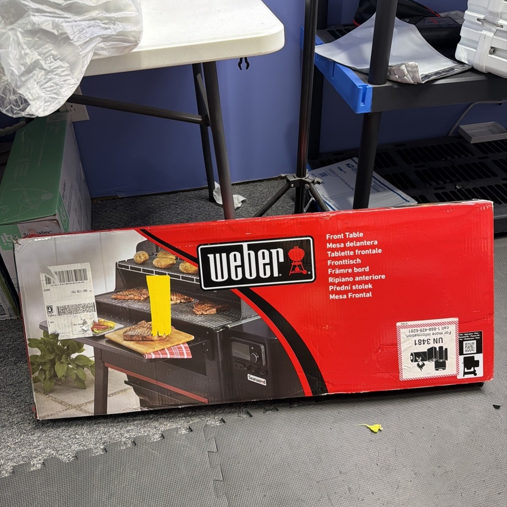 Weber 3400109 Front Folding Table Steel Shelf Searwood XL 600 Pellet Grills